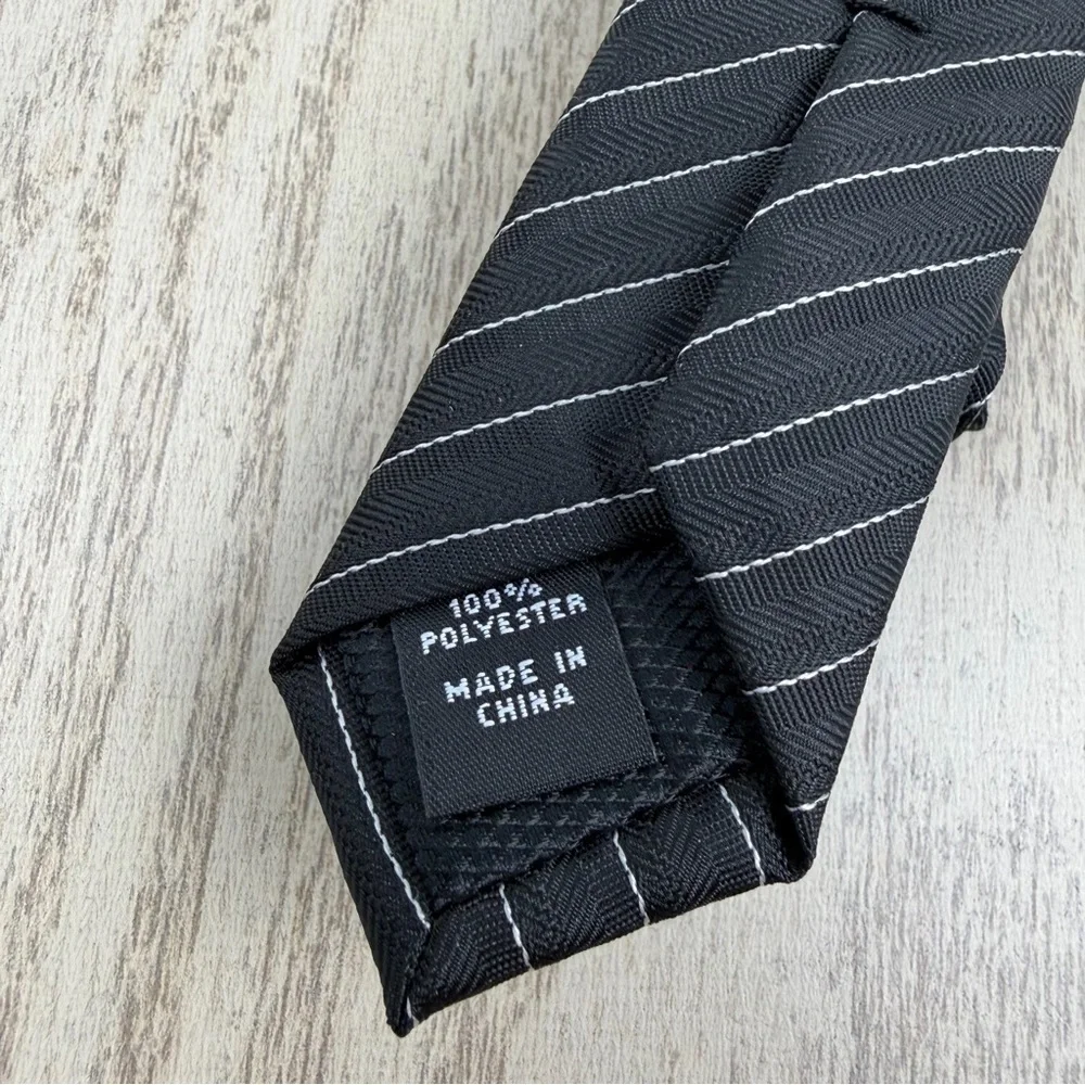 596 Alfani Men's Tie Ozark Stripe 001 Black $55 Polyester